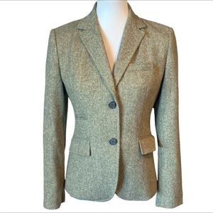 J. Crew Tweed Wool Blazer with Elbow Patches Sz 4 Preppy Academia